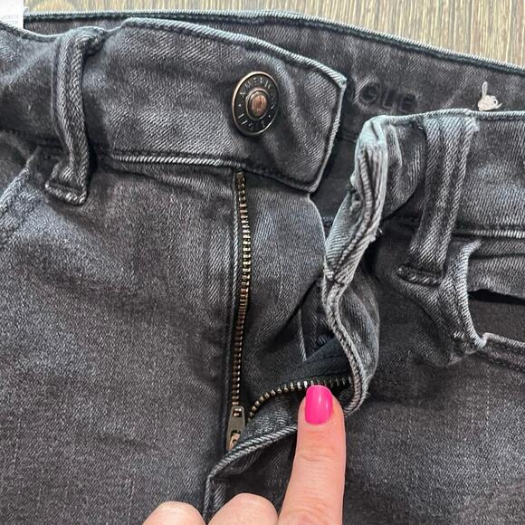 American Eagle Skinny Jeans High-Rise Denim Next Level Stretch Black Size 6 Long - Picture 8 of 11
